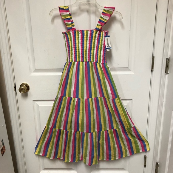 ZUNIE GIRL Sleeveless Vertical Stripe Cotton Long Dress - Picture 1 of 16